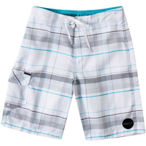 O'Neill Boys Santa Cruz Plaid '15 Boardshort Shorts, color: Black | Bright Blue | White, category/department: men-boardshorts