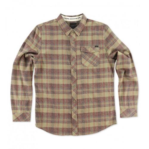 O'Neill Palisade Flannel Men's Button Up Long-Sleeve Shirts, color: Charcoal | Dark Blue | Fog | Red | Green, category/department: men-buttonfronts