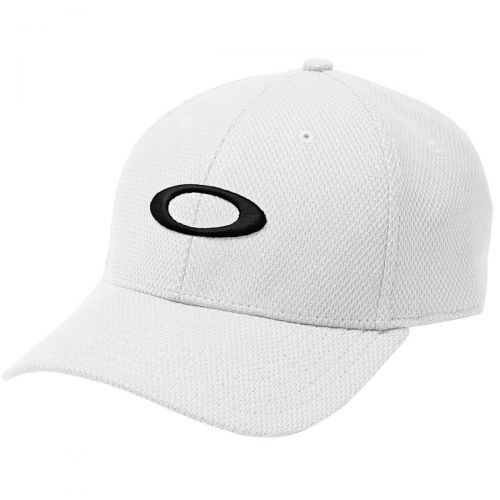 Oakley Golf Ellipse Men's Adjustable Hats, color: Jet Black | White | New Crimson, category/department: men-hats