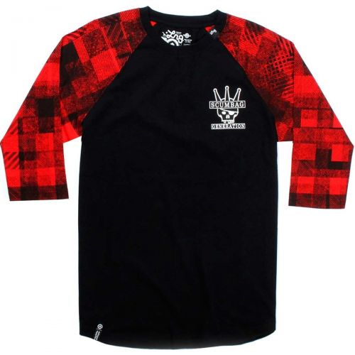 LRG Scumbag Generation Raglan Men's 3/4-Sleeve Shirts, color: Black, category/department: men-tees-34sleeve