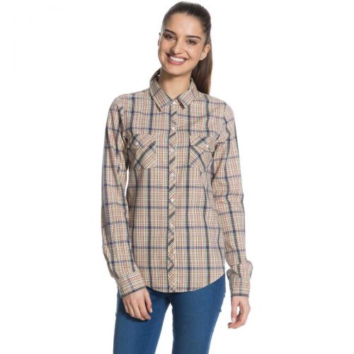 Roxy Camp Site Women's Button Up Long-Sleeve Shirts, color: Peacoat Sierra Polka Dot | Winter Peacoat Stripe | Canyon Sand Plaid, category/department: women-buttonfronts