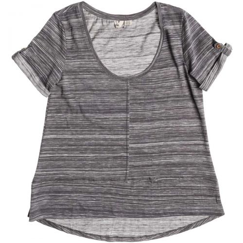 Roxy Malibu Lagoon Women's Short-Sleeve Shirts, color: Smoke Signals Ikat Stripe, category/department: women-tees-shortsleeve