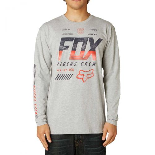 Fox Racing Escaped Men's Long-Sleeve Shirts, color: Black | Heather Grey | Optic White, category/department: men-tees-longsleeve