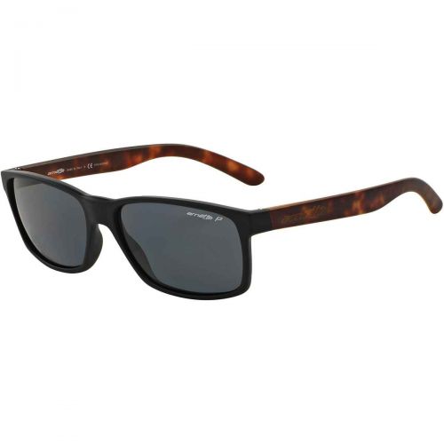 Arnette Slickster Adult Polarized Sunglasses, color: 2273/81 Fuzzy Black/Fuzzy Havana/Grey, category/department: men-sunglasses, women-sunglasses