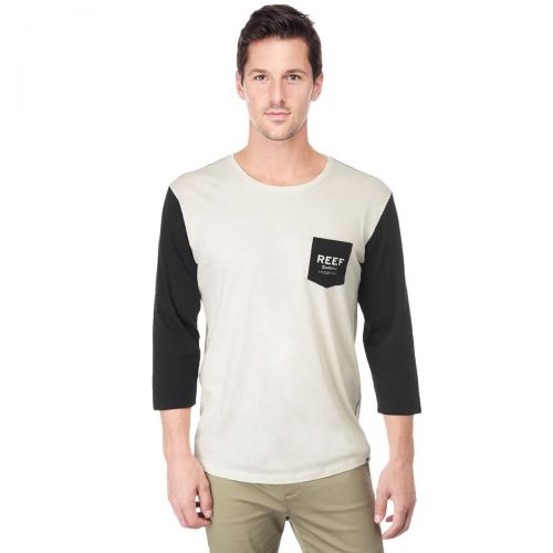 Reef Standard Men's 3/4-Sleeve Shirts, color: Faded Black | Ivory, category/department: men-tees-34sleeve