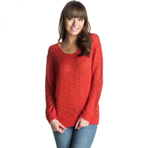 Roxy Doheny Women's Sweater Sweatshirt, color: Fiery Orange | Heritage Heather | Copen Blue, category/department: women-sweaters