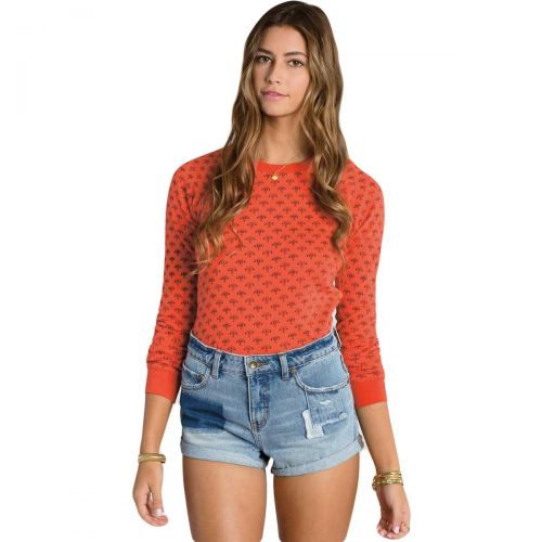 Billabong Dont You Know Women's Top Shirts, color: Poppy | White Cap, category/department: women-sweaters