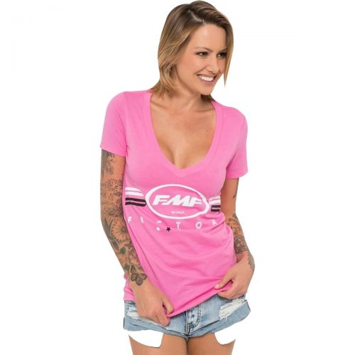 FMF Fine Lines Women's Short-Sleeve Shirts, color: Pink | White, category/department: women-tees-shortsleeve