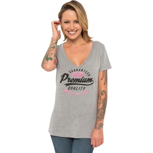 FMF To Die For Women's Short-Sleeve Shirts, color: Heather Grey | White, category/department: women-tees-shortsleeve
