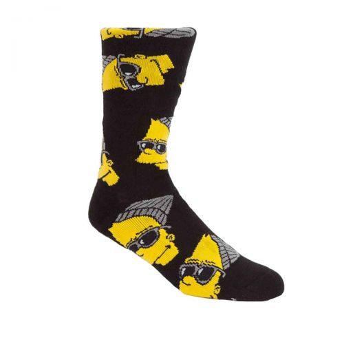Neff Steezy Bart Men's Socks, color: Black | White, category/department: men-socks