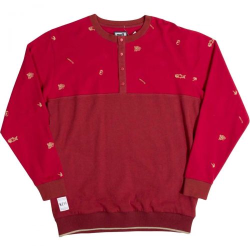 Neff Trouty Crew Men's Sweater Sweatshirts, color: Camo | Maroon, category/department: men-sweaters