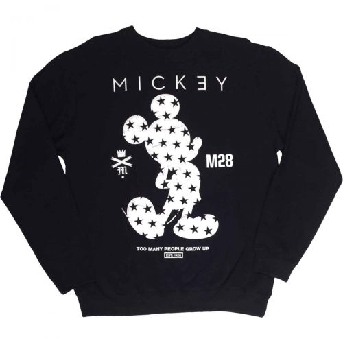 Neff Clean Mickey Crew Fleece Men's Sweater Sweatshirts, color: Black | Heather, category/department: men-sweaters