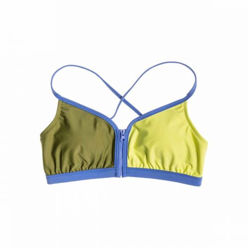 Roxy Quik Set Women's Top Swimwear, color: Avocado | Blackberry, category/department: women-swimwear-tops