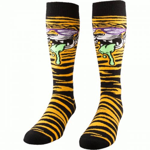 Neff Tiger Adult Socks, color: Yellow | Aqua, category/department: men-socks, women-socks