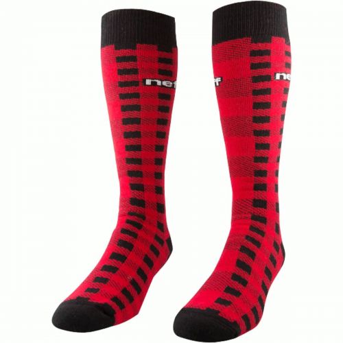 Neff Plaid Adult Socks, color: Red, category/department: men-socks, women-socks