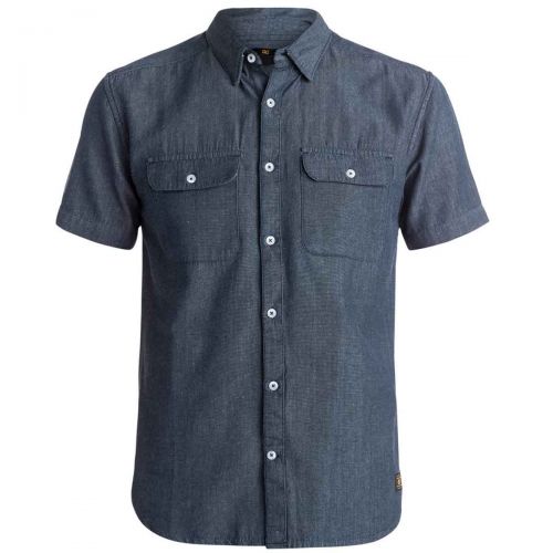 DC Oxford BR Men's Button Up Short-Sleeve Shirts, color: Navy, category/department: men-buttonfronts