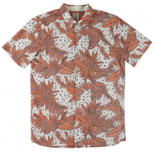 O'Neill Galapogos Men's Button Up Short-Sleeve Shirts, color: Aqua | Orange, category/department: men-buttonfronts