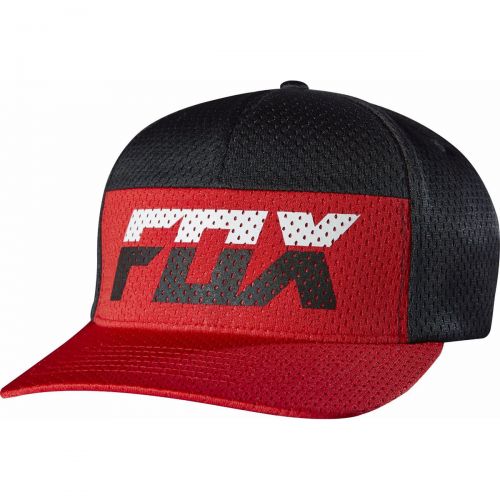 Fox Racing Rize Men's Flexfit Hats, color: Red | Light Grey, category/department: men-hats
