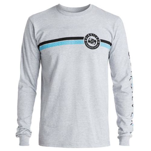 Quiksilver Finish Line Men's Long-Sleeve Shirts, color: White | Athletic Heather | Black, category/department: men-tees-longsleeve