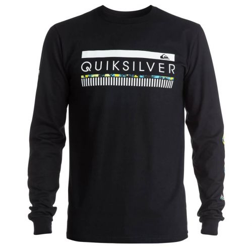 Quiksilver In The Zone Men's Long-Sleeve Shirts, color: Black, category/department: men-tees-longsleeve