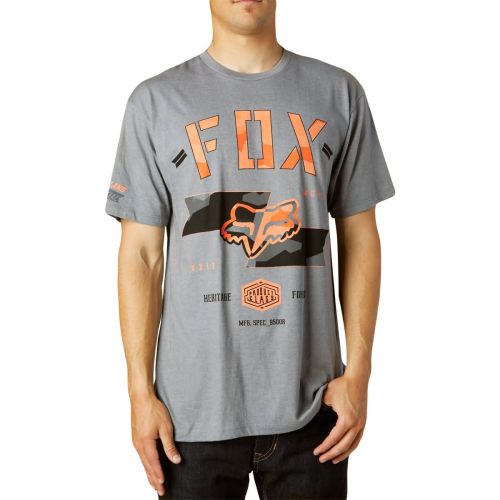 Fox Racing Gorged Men's Short-Sleeve Shirts, color: Navy | Orange | Heather Graphite, category/department: men-tees-shortsleeve