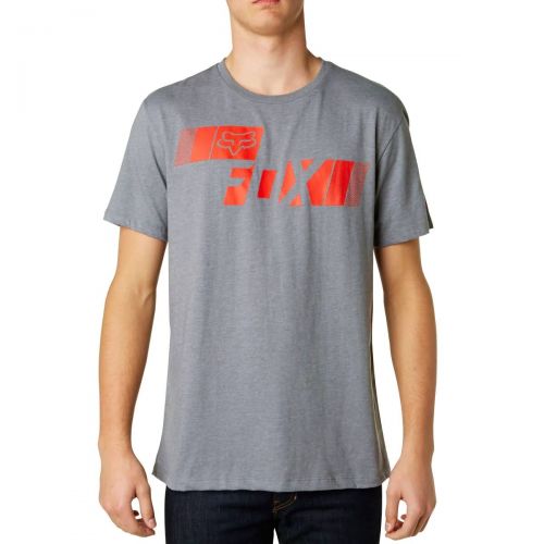 Fox Racing Clutched Premium Men's Short-Sleeve Shirts, color: Black | Blood Orange | Heather Graphite, category/department: men-tees-shortsleeve