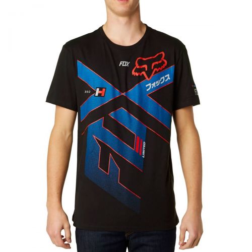 Fox Racing Divizion Premium Men's Short-Sleeve Shirts, color: Black | Optic White | Blue Steel, category/department: men-tees-shortsleeve