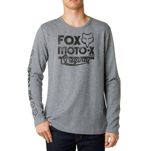 Fox Racing Scripted Thermal Men's Long-Sleeve Shirts, color: Heather Grey, category/department: men-tees-longsleeve