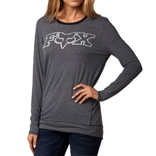 Fox Racing Frozen Women's Long-Sleeve Shirts, color: Acid Red | Heather Black, category/department: women-tees-longsleeve