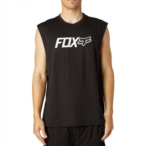 Fox Racing Warmup Tech Men's Tank Shirts, color: Black | Optic White | Flo Orange, category/department: men-tanks