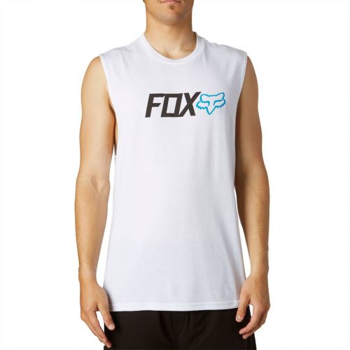 Fox Racing Warmup Tech Men's Tank Shirts, color: Black | Optic White | Flo Orange, category/department: men-tanks