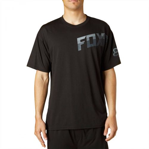 Fox Racing Turf Tech Men's Short-Sleeve Shirts, color: Black | Heather Electric Blue, category/department: men-tees-shortsleeve