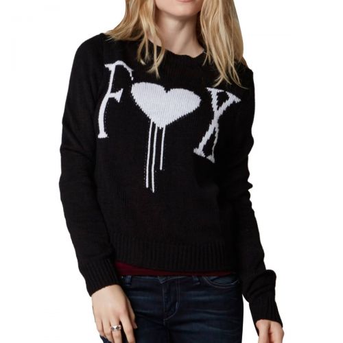 Fox Racing Cold Hearts Women's Sweater Sweatshirts, color: Black | Pale Pink, category/department: women-sweaters