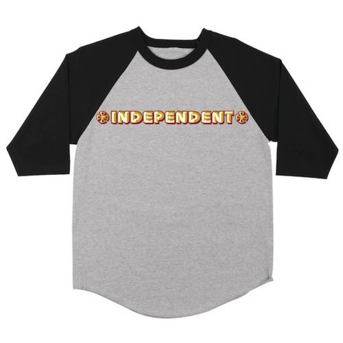 Independent Sign Paint Raglan Men's 3/4 Sleeve Shirts, color: Heather Grey/Black | White/Navy | White/Black, category/department: men-tees-34sleeve