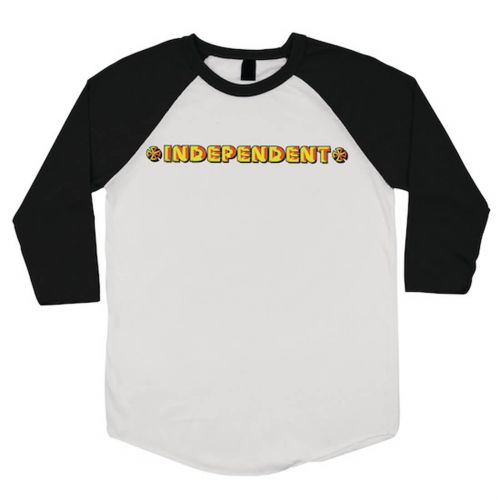 Independent Sign Paint Raglan Men's 3/4 Sleeve Shirts, color: Heather Grey/Black | White/Navy | White/Black, category/department: men-tees-34sleeve