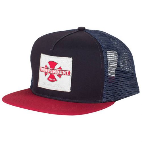 Independent Platinum Trucker Men's Adjustable Hats, color: Navy/Dark Red, category/department: men-hats