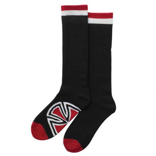 Independent Bar/Cross Tall Crew Men's Socks, color: Black | White, category/department: men-socks