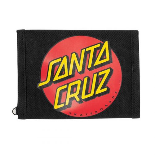 Santa Cruz Classic Dot Tri-Fold Adult Wallets, color: Black, category/department: men-wallets,women-wallets