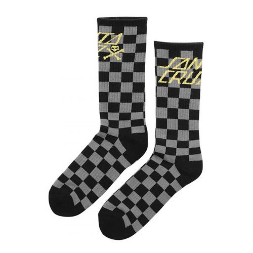 Santa Cruz Kicker Crew Men's Socks, color: Black/Grey Checker, category/department: men-socks