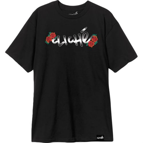 Cliche Handwritten Premium Men's Short-Sleeve Shirts, color: Black, category/department: men-tees-shortsleeve