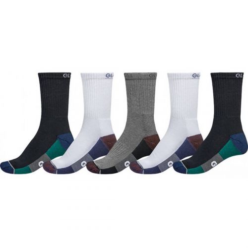 Globe Evan Crew 5 Pack Men's Socks, color: White/Navy/Black, category/department: men-socks