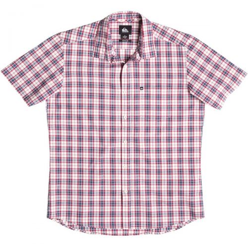 Quiksilver Everyday Check Men's Button Up Short-Sleeve Shirts, color: Dark Shadow | Federal Pop | Dark Denim | Navy Pop, category/department: men-buttonfronts
