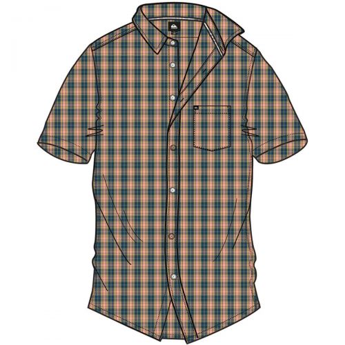 Quiksilver Everyday Check Men's Button Up Short-Sleeve Shirts, color: Dark Shadow | Federal Pop | Dark Denim | Navy Pop, category/department: men-buttonfronts