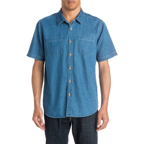 Quiksilver Corsair Men's Button Up Short-Sleeve Shirts, color: Indigo, category/department: men-buttonfronts