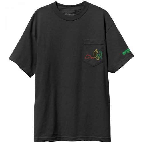 Enjoi Neon Rasta Men's Short-Sleeve Shirts, color: Black, category/department: men-tees-shortsleeve