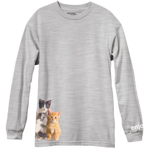 Enjoi Kitten Dream Men's Long-Sleeve Shirts, color: Athletic Heather, category/department: men-tees-longsleeve