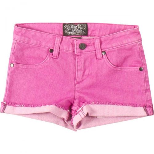 Metal Mulisha Lover Denim Women's Walkshort Shorts, color: Black | Hot Pink | White, category/department: women-walkshorts