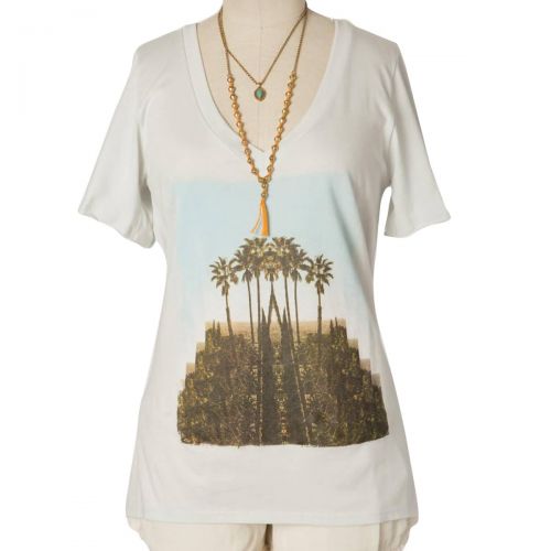 O'Neill Paradise Palm Women's Short-Sleeve Shirts, color: Stormy White, category/department: women-tees-shortsleeve