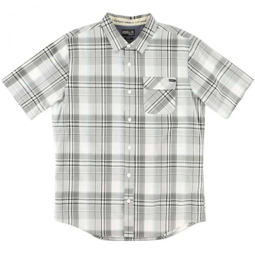 O'Neill Emporium Plaid Men's Button Up Short-Sleeve Shirts, color: Black | White | Brown | Blue, category/department: men-buttonfronts