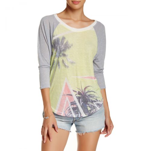Roxy Palm Displaced RV Women's 3/4-Sleeve Shirts, color: Sea Spray, category/department: women-tees-34sleeve
